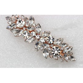 Faship Gorgeous Clear Rhinestone Crystal Floral Hair Barrette Clip