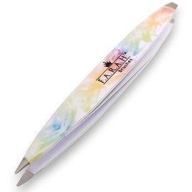 F.A.R.A.H. Z-Tweeze Professional Modern Art Stainless Steel Dual Ended Precision Tweezers with Slanted and Pointed Tips