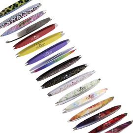 F.A.R.A.H. Z-Tweeze Professional Modern Art Stainless Steel Dual Ended Precision Tweezers with Slanted and Pointed Tips