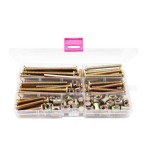 binifiMux Baby Bed Crib Screws Hardware Replacement Kit, 100pcs 1/4-20 Crib Hardware Screws Barrel Nuts Replacement Kit for Cot Chairs Furniture