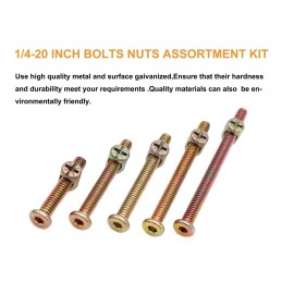 binifiMux Baby Bed Crib Screws Hardware Replacement Kit, 100pcs 1/4-20 Crib Hardware Screws Barrel Nuts Replacement Kit for Cot Chairs Furniture