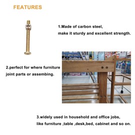 binifiMux Baby Bed Crib Screws Hardware Replacement Kit, 100pcs 1/4-20 Crib Hardware Screws Barrel Nuts Replacement Kit for Cot Chairs Furniture