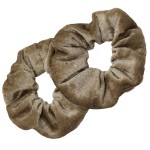 Kenz Laurenz Velvet Scrunchies - Hair Ties for Women, Ponytail Holder Pack, Girl Accessories (Tan)