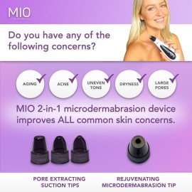 Spa Sciences - MIO - Diamond Tip Microdermabrasion Blackhead Remover, Pore Cleansing, & Resurfacing System - Reduces Acne Scars, Wrinkles, and Exfoliates for Clearer Skin