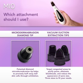 Spa Sciences - MIO - Diamond Tip Microdermabrasion Blackhead Remover, Pore Cleansing, & Resurfacing System - Reduces Acne Scars, Wrinkles, and Exfoliates for Clearer Skin