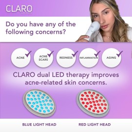Spa Sciences CLARO Clinically Proven Blue & Red LED Acne Treatment Light Therapy System-FDA Cleared-Rechargeable- Professional Home Acne Healing/Clearing Treatment Spa Sciences CLARO Clinically Proven Blue & Red LED Acne Treatment Light Therapy System-FDA Cleared-Rechargeable- Professional Home Acne Healing/Clearing Treatment