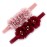 My Lello Baby Flower Headbands Fabric Beaded Trio Stretchy Elastic Pair (Dusty Rose/Maroon)