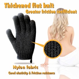 MIG4U Exfoliating Shower Gloves for Bath, Premium Nylon Body Wash Bathing Gloves for Men Women Spa, Massage and Skin Scrub, Dead Skin Remover with Hanging Loop, Black, Large MIG4U Exfoliating Shower Gloves for Bath, Premium Nylon Body Wash Bathing Gloves for Men Women Spa, Massage and Skin Scrub, Dead Skin Remover with Hanging Loop, Black, Large
