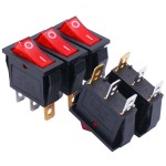 Twidec/5Pcs Rocker Switch 3 Pins 2 Position ON/Off AC 20A/125V 15A/250V SPST Red LED Light Illuminated Boat Rocker Switch Toggle KCD3-101N-R