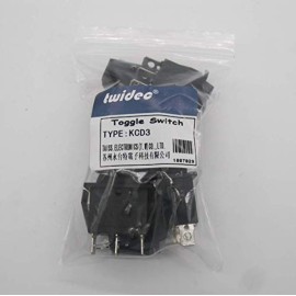 Twidec/5Pcs Rocker Switch 3 Pins 3 Position ON/Off/ON AC 6A/125V 10A/250V SPDT Car Boat Black Rocker Switch Toggle KCD3-103