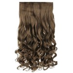 REECHO 20 1-pack 3/4 Full Head Curly Wave Clips in on Synthetic Hair Extensions HE008 Hair pieces for Women 5 Clips 4.5 Oz Per Piece - Ash Light Brown