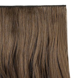 REECHO 20 1-pack 3/4 Full Head Curly Wave Clips in on Synthetic Hair Extensions HE008 Hair pieces for Women 5 Clips 4.5 Oz Per Piece - Ash Light Brown