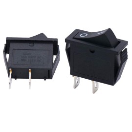 Twidec/5Pcs Rocker Switch 2 Pins 2 Position ON/Off AC 15A/125V 20A/12VDC SPST Car Boat Black Rocker Switch Toggle KCD3-101