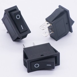 Twidec/5Pcs Rocker Switch 2 Pins 2 Position ON/Off AC 15A/125V 20A/12VDC SPST Car Boat Black Rocker Switch Toggle KCD3-101
