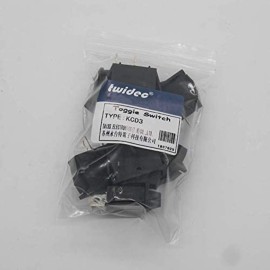 Twidec/5Pcs Rocker Switch 2 Pins 2 Position ON/Off AC 15A/125V 20A/12VDC SPST Car Boat Black Rocker Switch Toggle KCD3-101