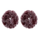 Motique Accessories Two-Tone Fur Scrunchy - Set of 2 - Burgundy