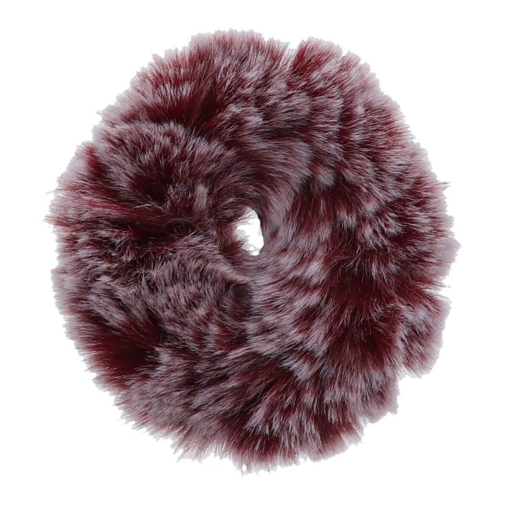 Two-Tone Fur Scrunchy-Burgundy