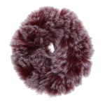 Two-Tone Fur Scrunchy-Burgundy
