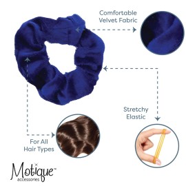 Velvet Solid Scrunchies - Set of 2-Royal