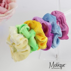 Velvet Solid Scrunchies - Set of 2-White