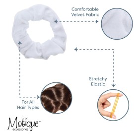 Velvet Solid Scrunchies - Set of 2-White