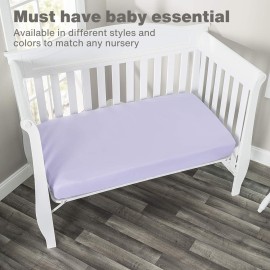 Everyday Kids 2-Pack Fitted Crib Sheets, 100% Soft Breathable Microfiber Baby Sheet, Fits Standard Size Crib Mattress 28in x 52in, White Nursery Sheet and Lavender Nursery Sheet
