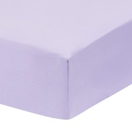 Everyday Kids 2-Pack Fitted Crib Sheets, 100% Soft Breathable Microfiber Baby Sheet, Fits Standard Size Crib Mattress 28in x 52in, White Nursery Sheet and Lavender Nursery Sheet