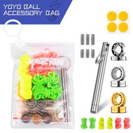 MAGICYOYO Complete Yoyo Bearing Pack - Golden Unresponsive + Size C Responsive + Removal Tool + 6 Strings + 6 Axles