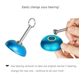 MAGICYOYO Complete Yoyo Bearing Pack - Golden Unresponsive + Size C Responsive + Removal Tool + 6 Strings + 6 Axles