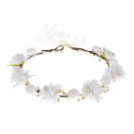 DDazzling Girls Breath Crown Flower Girl crown Floral Headband Wedding Hair Wreath Photo Props (White)