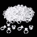 NXJ INFILILA Glue Rings, 300PCS Glue Rings for Eyelash Extensions, Disposable Holder for Eyelash Extension Supplies, Makeup Plastic Nail Art Tattoo Adhesive Pigment Holders