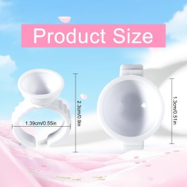 NXJ INFILILA Glue Rings, 300PCS Glue Rings for Eyelash Extensions, Disposable Holder for Eyelash Extension Supplies, Makeup Plastic Nail Art Tattoo Adhesive Pigment Holders