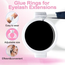 NXJ INFILILA Glue Rings, 300PCS Glue Rings for Eyelash Extensions, Disposable Holder for Eyelash Extension Supplies, Makeup Plastic Nail Art Tattoo Adhesive Pigment Holders