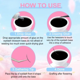 NXJ INFILILA Glue Rings, 300PCS Glue Rings for Eyelash Extensions, Disposable Holder for Eyelash Extension Supplies, Makeup Plastic Nail Art Tattoo Adhesive Pigment Holders