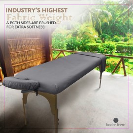 LONDON LINENS Soft Microfiber Massage Table Sheets Set 3 Piece Set - Includes Massage Table Cover, Massage Fitted Sheet, and Massage Face Rest Cover (Grey) LONDON LINENS Soft Microfiber Massage Table Sheets Set 3 Piece Set - Includes Massage Table Cover, Massage Fitted Sheet, and Massage Face Rest Cover (Grey)