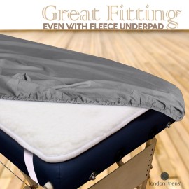 LONDON LINENS Soft Microfiber Massage Table Sheets Set 3 Piece Set - Includes Massage Table Cover, Massage Fitted Sheet, and Massage Face Rest Cover (Grey) LONDON LINENS Soft Microfiber Massage Table Sheets Set 3 Piece Set - Includes Massage Table Cover, Massage Fitted Sheet, and Massage Face Rest Cover (Grey)
