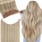 Fshine Invisible Wire Hair Extensions Human Hair Natural Hairpiece Ash Blonde Highlighted Bleach Blonde Fish Line Wire Human Hair Extensions Clip ins 18 Inch 80G
