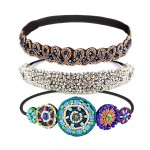 Womens Headbands/Hairbands, Rhinestone Beaded Elastic Headband for Women Hair Accessories, Handmade vintage headbands Fits for Most, 3 Styles (Grace)