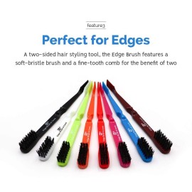 Double-Sided Edge Brush & Comb (Boar Bristles) (Green)