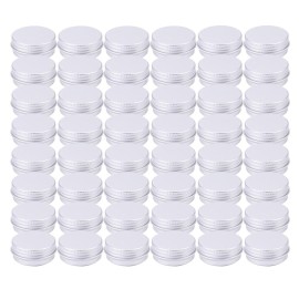 Tosnail 48 Pack 1 OZ Mini Metal Round Tins with Screw Lids, 30 ML Empty Sample Jars, Travel Storage Containers