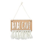 Stephan Baby Hanging Beechwood Nursery Sign Available in 4 Designs, Babe CAVE