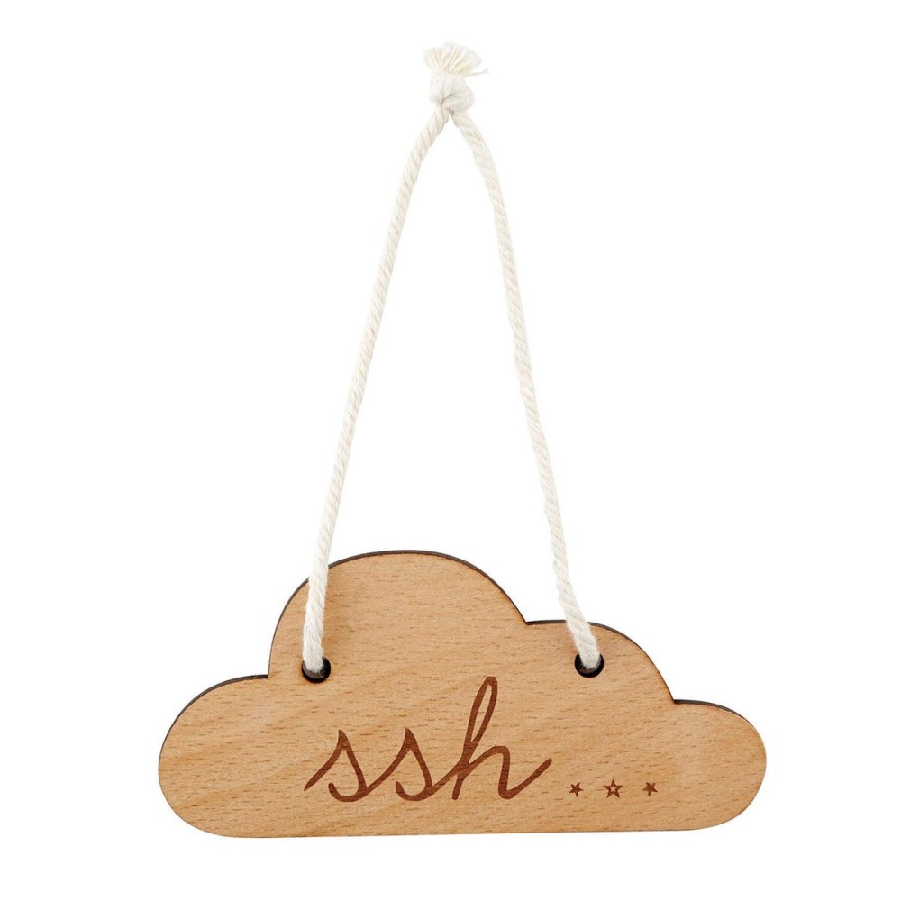 Stephan Baby Hanging Beechwood Nursery Sign Available in 4 Designs, Cloud-Shaped SSH