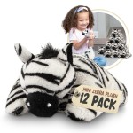 Forest & Twelfth Mini Zebra Plush Toys | 12 Pack Zebra Stuffed Animal Bulk | Stocking Stuffer for Girls & Boys, Animals Figures for Party Favors, Goody Bags, Classroom Treasure Box Prizes