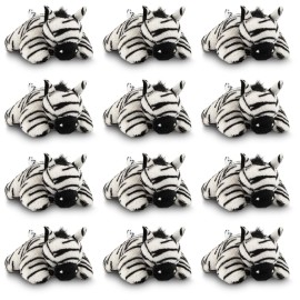 Forest & Twelfth Mini Zebra Plush Toys | 12 Pack Zebra Stuffed Animal Bulk | Stocking Stuffer for Girls & Boys, Animals Figures for Party Favors, Goody Bags, Classroom Treasure Box Prizes