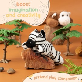 Forest & Twelfth Mini Zebra Plush Toys | 12 Pack Zebra Stuffed Animal Bulk | Stocking Stuffer for Girls & Boys, Animals Figures for Party Favors, Goody Bags, Classroom Treasure Box Prizes