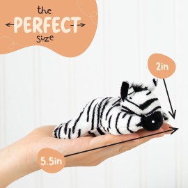 Forest & Twelfth Mini Zebra Plush Toys | 12 Pack Zebra Stuffed Animal Bulk | Stocking Stuffer for Girls & Boys, Animals Figures for Party Favors, Goody Bags, Classroom Treasure Box Prizes