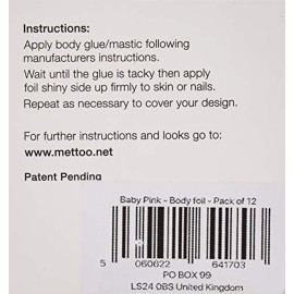 Mettoo Baby Pink Body Foil, 12 Count Mettoo Baby Pink Body Foil, 12 Count