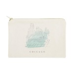 The Cotton & Canvas Co. Chicago Cityscape, Skyline, Souvenir Cosmetic Bag and Travel Make Up Pouch