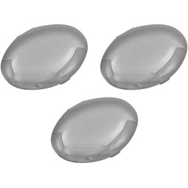 Stephanie Imports Set of 3 Double Sided Magnifying Compact Mirrors (Silver, Elongated Oval)
