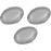 Stephanie Imports Set of 3 Double Sided Magnifying Compact Mirrors (Silver, Elongated Oval)